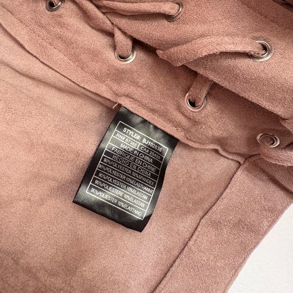 BB Dakota Earned It Faux Suede Waterfall Lace-Up Back Jacket Size Medium - Picture 3 of 4